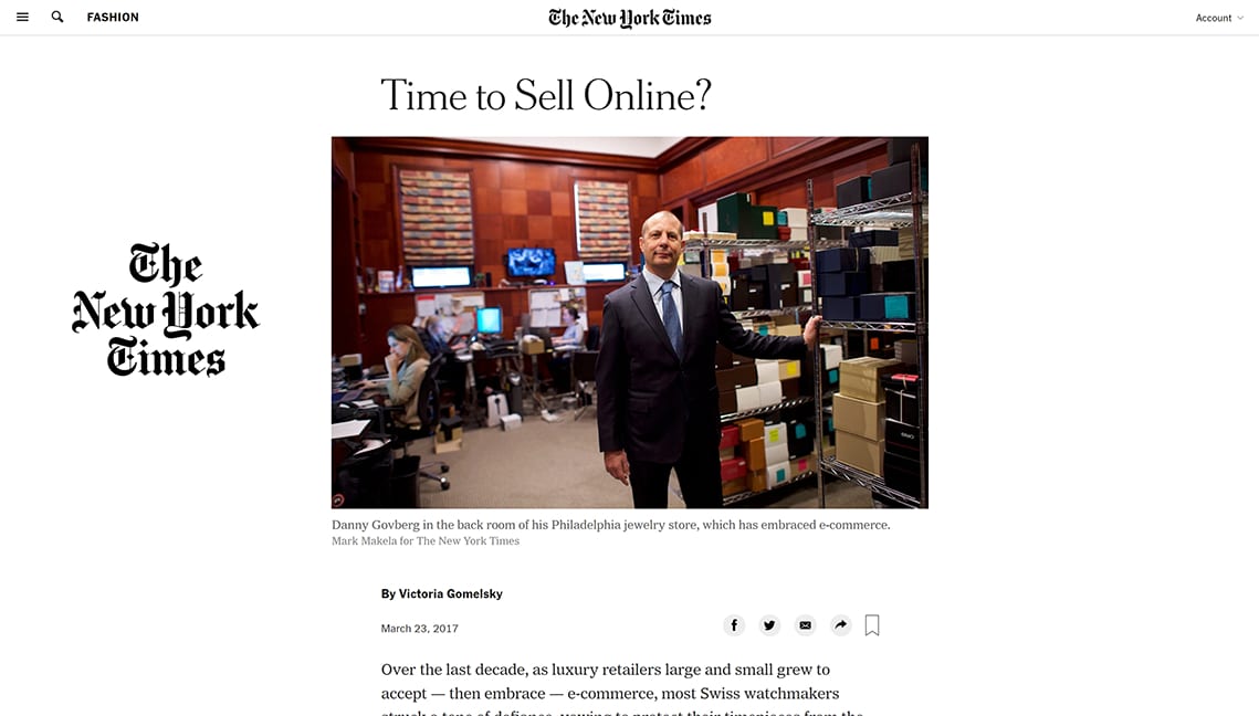new york times selling luxury watches online