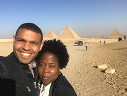 lilian raji at giza pyramids